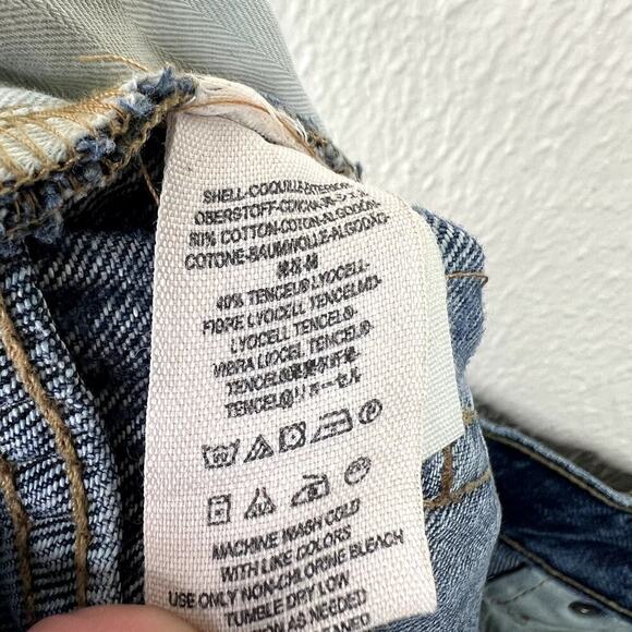 Free People Release Hem Wide Leg Denim Jeans Medium Wash High Waisted 28 - Picture 5 of 6